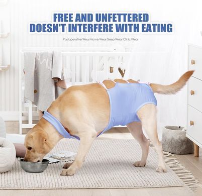 Дышащая попона для собак Derby Breathable Pet Recovery Suite, Blue, 55-65 см, 70-90 см, 50 см, XL