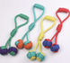 Іграшка для собак Derby Dog Rope Toy - 2 Balls with Long Handle, Червоний
