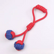 Іграшка для собак Derby Dog Rope Toy - 2 Balls with Long Handle, Червоний
