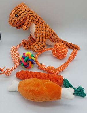 Набір мотузкових іграшок для собак Orange 6шт.