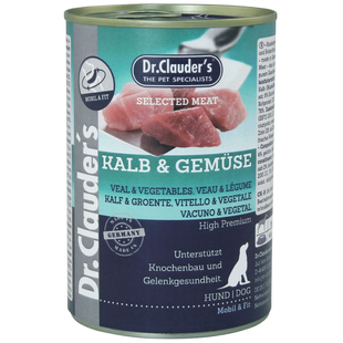 Консерва супер-преміум класу для собак Dr.Clauder's Selected Meat Veal & Vegetables з телятиною і овочами, 400 г