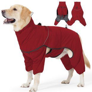 Зимний водонепроницаемый комбинезон для собак Wan Talk Four-legged Reflective Jacket, Red, 65 см, 80-93 см, 66 см, 3XL