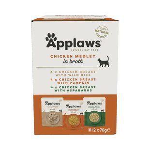 Набір паучів для котів Applaws Chicken Selection in Broth, 12х70g, 12 х 70 г