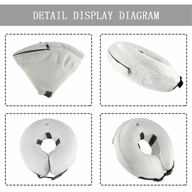 Захисний надувний нашийник для собак Derby Protective Inflatable Dog Cone Collar Grey (фастекс), XL