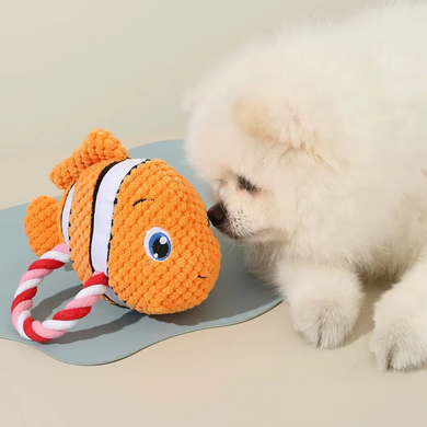 Мягкая игрушка для собак з канатом Derby Squeaky&Funny Sea ​​Creatures, Оранжевый