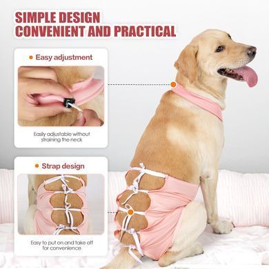 Дышащая попона для собак Derby Breathable Pet Recovery Suite, Pink, 55-65 см, 70-90 см, 50 см, XL