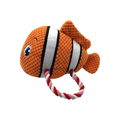 Мягкая игрушка для собак з канатом Derby Squeaky&Funny Sea ​​Creatures, Оранжевый