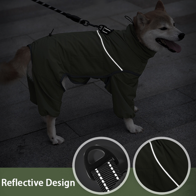 Зимний водонепроницаемый комбинезон для собак Wan Talk Four-legged Reflective Jacket, Red, 65 см, 80-93 см, 66 см, 3XL