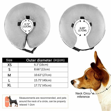Захисний надувний нашийник для собак Derby Protective Inflatable Dog Cone Collar Grey (фастекс), XL