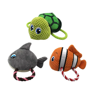Мягкая игрушка для собак з канатом Derby Squeaky&Funny Sea ​​Creatures, Оранжевый