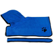 Рушник/халат для собак Derby з мікрофібри з капюшоном і поясом, Blue, S