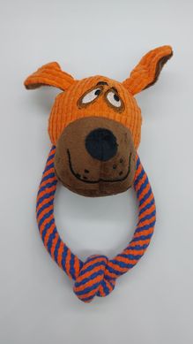 Мягкая игрушка для собак небольших пород с веревкой: Dog, Monkey & Elephant, Оранжевый, 1 шт.
