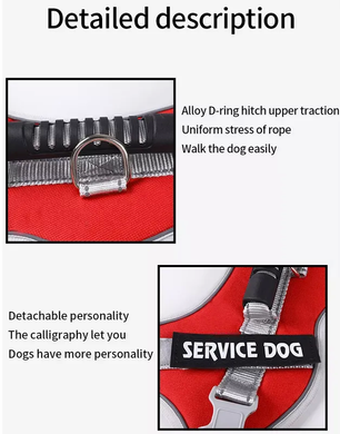 Нейлонова водонепроникна регульована шлея ServiceDog для собак, Червоний, X-Small
