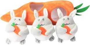 М'яка іграшка для собак Carrot+Rabbit Hide and Seek Plush Dog Toy з пищалкою