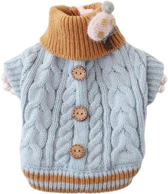 Вязаный свитер Derby Classic Dog Winter Sweater Blue для собак, кошек, щенков, 18-20 см, 26-28 см, 19-21 см, XS