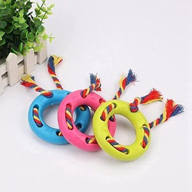 Жувальна іграшка-кільце з канатом для собак Derby Round Dog Ring Toy, Блакитний