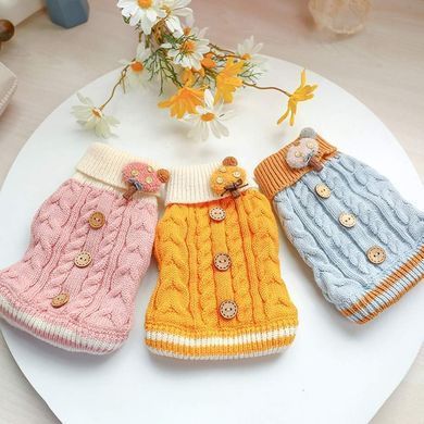 Вязаный свитер Derby Classic Dog Winter Sweater Blue для собак, кошек, щенков, 18-20 см, 26-28 см, 19-21 см, XS
