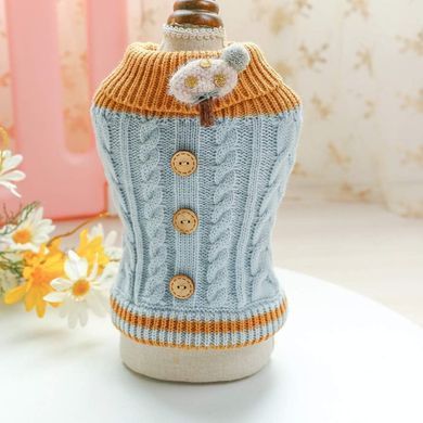 Вязаный свитер Derby Classic Dog Winter Sweater Blue для собак, кошек, щенков, 18-20 см, 26-28 см, 19-21 см, XS