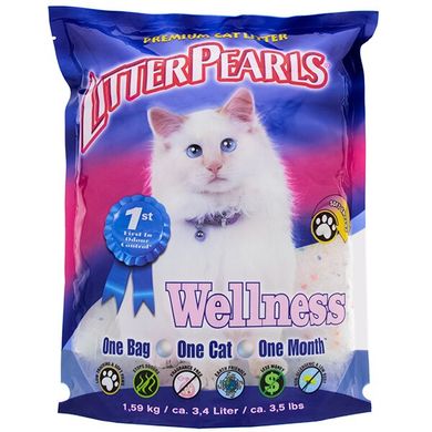 Кварцевий наповнювач для туалетів котів Litter Pearls Wellness, 3,4 л, 1,59 кг