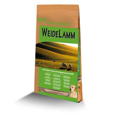 Сухий суперпреміум корм для собак Markus-Muhle WEIDELAMM з ягням, 15 кг, Упаковка виробника, Сухий корм, Заводська