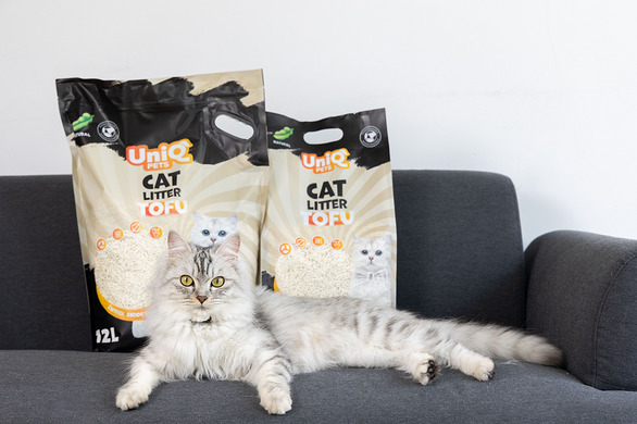 Биоразлагаемый наполнитель для кошачьих туалетов UNIQ PETS CAT LITTER TOFU natural, 5 кг