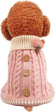 Вязаный свитер Derby Classic Dog Winter Sweater Pink для собак, кошек, щенков, 18-20 см, 26-28 см, 19-21 см, XS