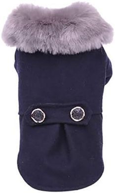 Пальто с меховым воротником для собак Derby Black, 20 см, 29-30 см, 20-21 см, S