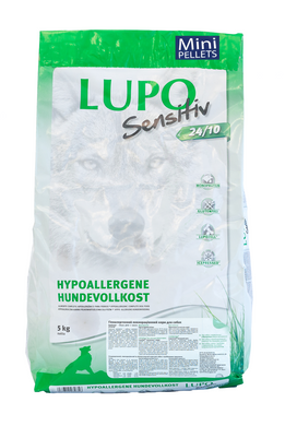 Гіпоалергенний сухий корм Lupo Sensitiv 24/10 Mini Pellets для активних собак міні порід, 5 кг, Упаковка виробника, Сухий корм, Заводська