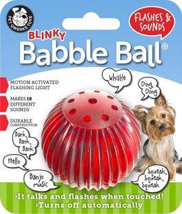 Интерактивная игрушка-мяч для собак Pet Qwerks Blinky Babble Ball, Красный, Small