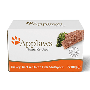 Набір консерв для котів Applaws Turkey, Beef and Ocean Fish Pate, 7х100g, 7 х 100 г