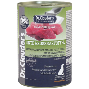 Консерва супер-преміум класу для собак Dr.Clauder's Selected Meat Duck & Sweet Potato з качкою і солодкою картоплею, 400 г