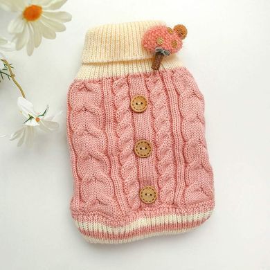 Вязаный свитер Derby Classic Dog Winter Sweater Pink для собак, кошек, щенков, 18-20 см, 26-28 см, 19-21 см, XS