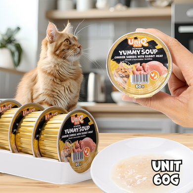 Суп для кошек UNIQ PETS CAT WET FOOD YUMMY SOUP с куриными кусочками и мясом кролика, 60 г