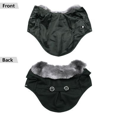 Пальто с меховым воротником для собак Derby Black, 20 см, 29-30 см, 20-21 см, S
