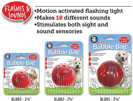 Интерактивная игрушка-мяч для собак Pet Qwerks Blinky Babble Ball, Красный, Medium