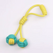 Іграшка для собак Derby Dog Rope Toy - 2 Balls with Long Handle, Жовтий