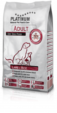 Platinum Adult Lamb&Rice для дорослих собак, 5 кг, Упаковка виробника, Заводська
