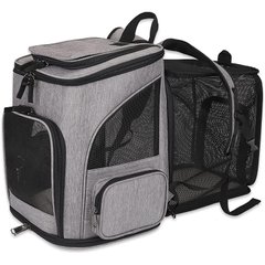 Рюкзак для домашніх тварин, що розширюється Voyager Pet VB16007T, серый, 40х26х33 см