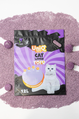 Биоразлагаемый наполнитель для кошачьих туалетов UNIQ PETS CAT LITTER TOFU lavender, 5 кг