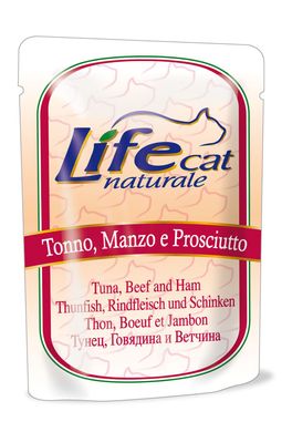 Влажный корм для котов LifeNatural Тунец с говядиной и ветчиной (tuna with beef and ham), 70 г, 70 г