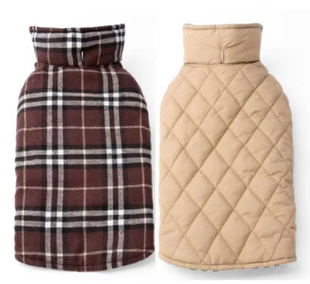 Зимний водонепроницаемый двухсторонний жилет в клетку Derby Plaid Brown в британском стиле, 26 см, 34-40 см, 28 см, XS