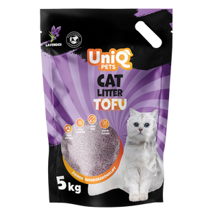 Биоразлагаемый наполнитель для кошачьих туалетов UNIQ PETS CAT LITTER TOFU lavender, 5 кг