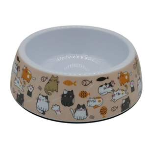 Меламиновая миска для котов Derby AH002 Cats&Fish, S, 200 мл, 11.5x14x4.5 см