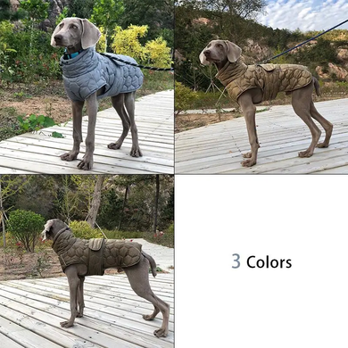 Світловідбивна куртка для собак на флісовій підкладці V.PET.B.R D64 olive green, 62 см, 82-90 см, 60 см, XL