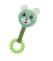 М'яка іграшка для собак Ведмедик з кільцем, Зелений, 1 шт.