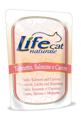 Влажный корм для котов LifeNatural Тунец с лососем и морковью (tuna with salmon and carrots), 70 г, 70 г