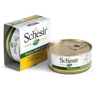 Консерви для собак Schesir Chicken Ham з курячим філе і шинкою в желе 150 г