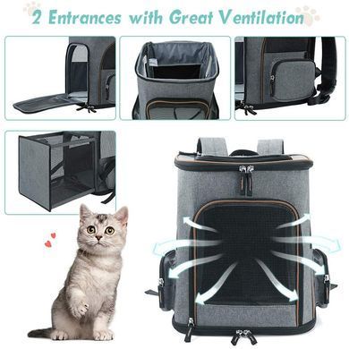 Расширяемый рюкзак для домашних животных Voyager Pet VB16007T, Черный, 40х26х33 см