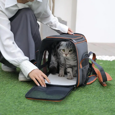 Сумка для переноски собак и котов Bestopet (Люпосанчик) Soft Sided Pet Carrier Bag, Сірий, 25х43х28 см