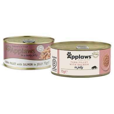 Консервированный корм для котов Applaws Tuna Fillet and Salmon in Jelly с тунцом и лососем, 70 г